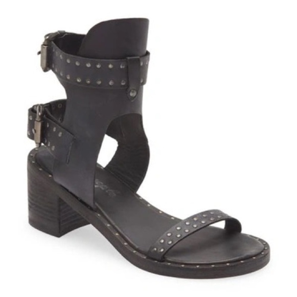 Free People Black Studded Heeled Sandals - Picture 3 of 4
